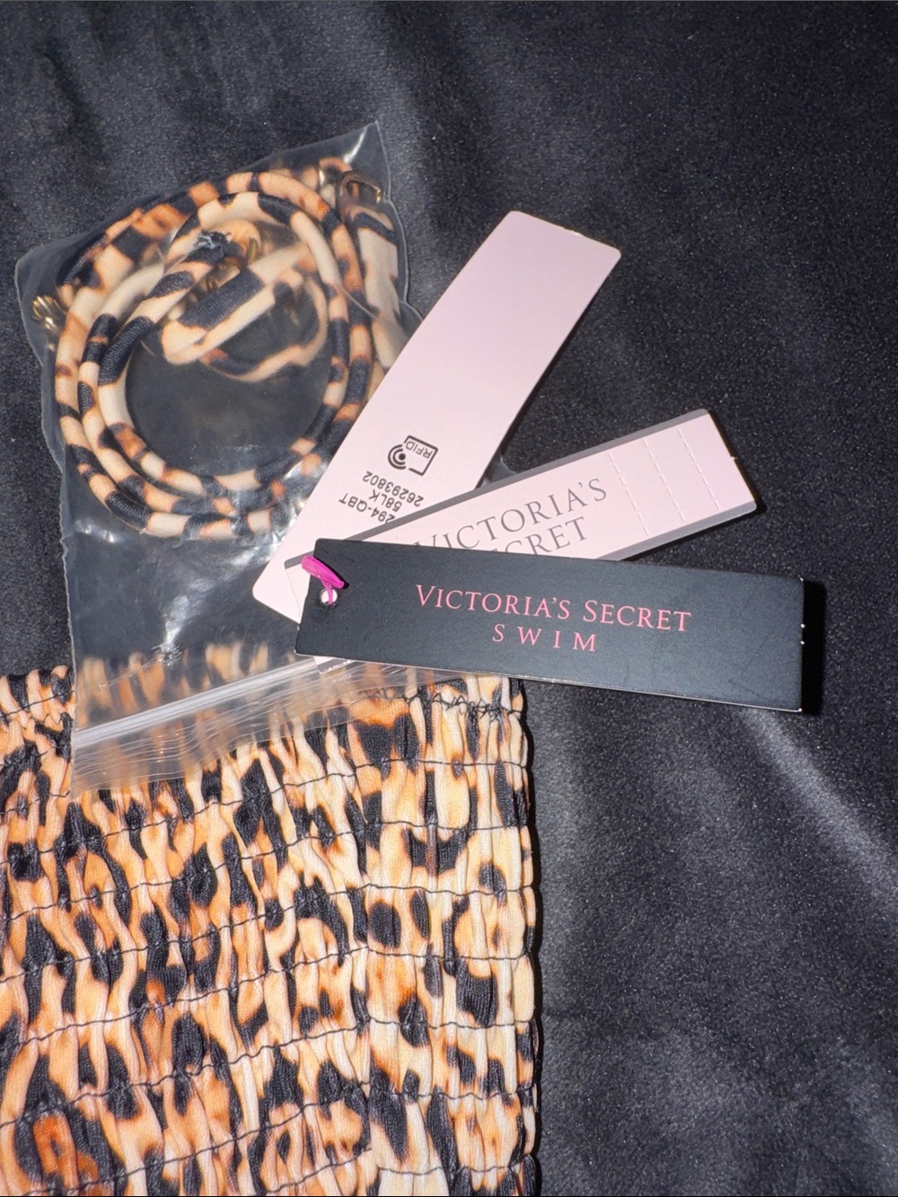 Victorias Secret Swim Leopard Print Tube Top Removable Straps Size XL Resort Sun - Picture 4 of 12